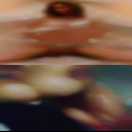 Naked woman putting tampon